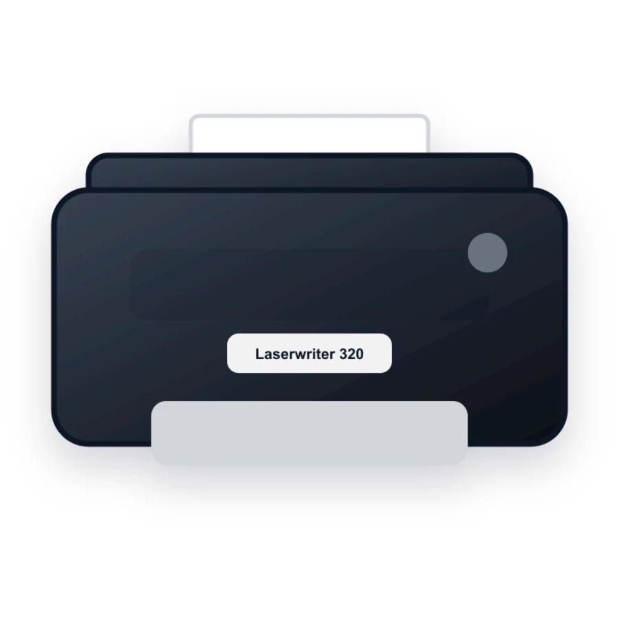 Apple Laserwriter 320 printer illustration