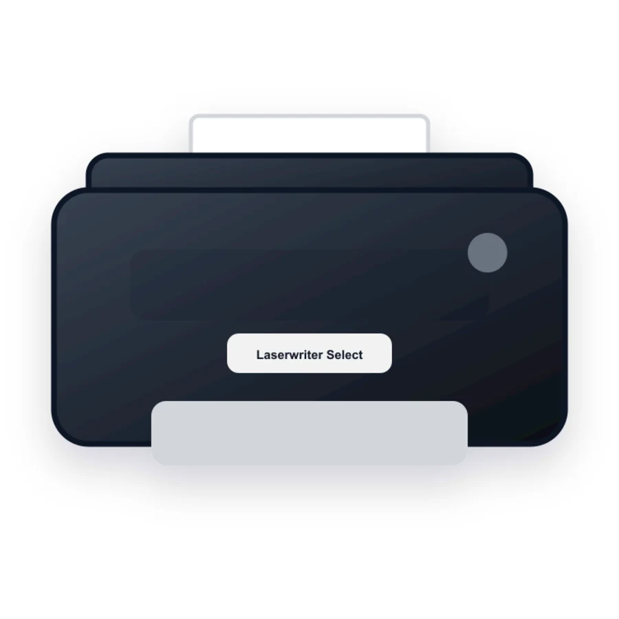 Apple Laserwriter Select 350 printer illustration