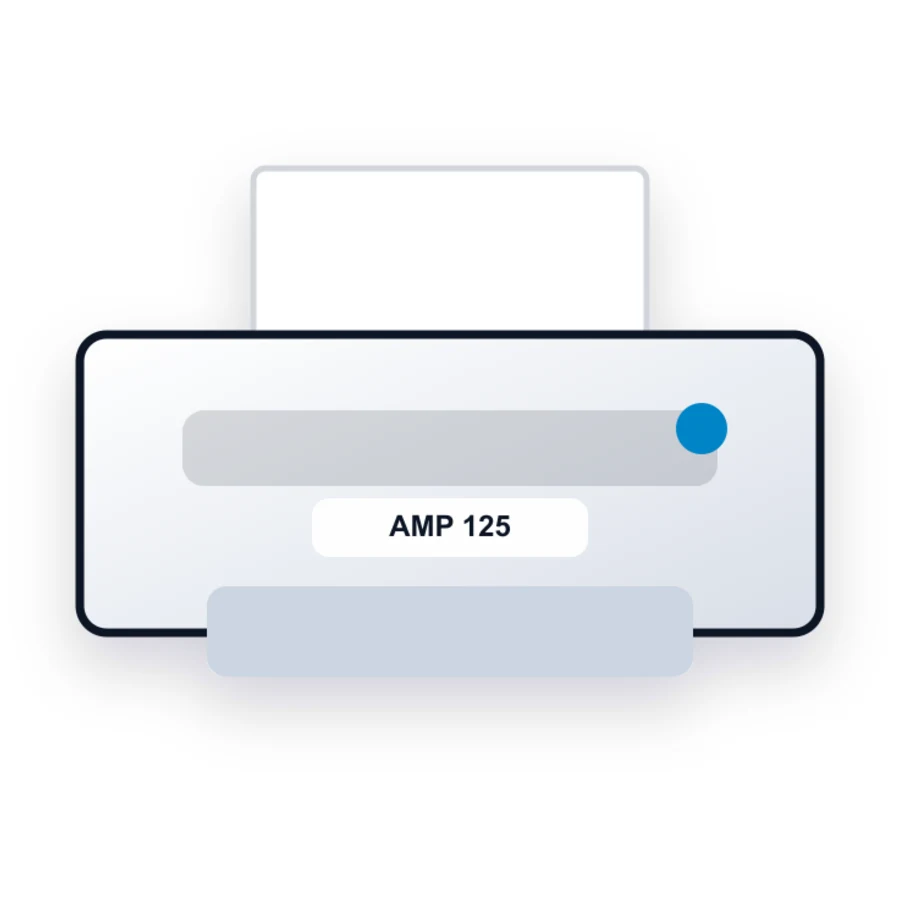 HP AMP 125 printer illustration