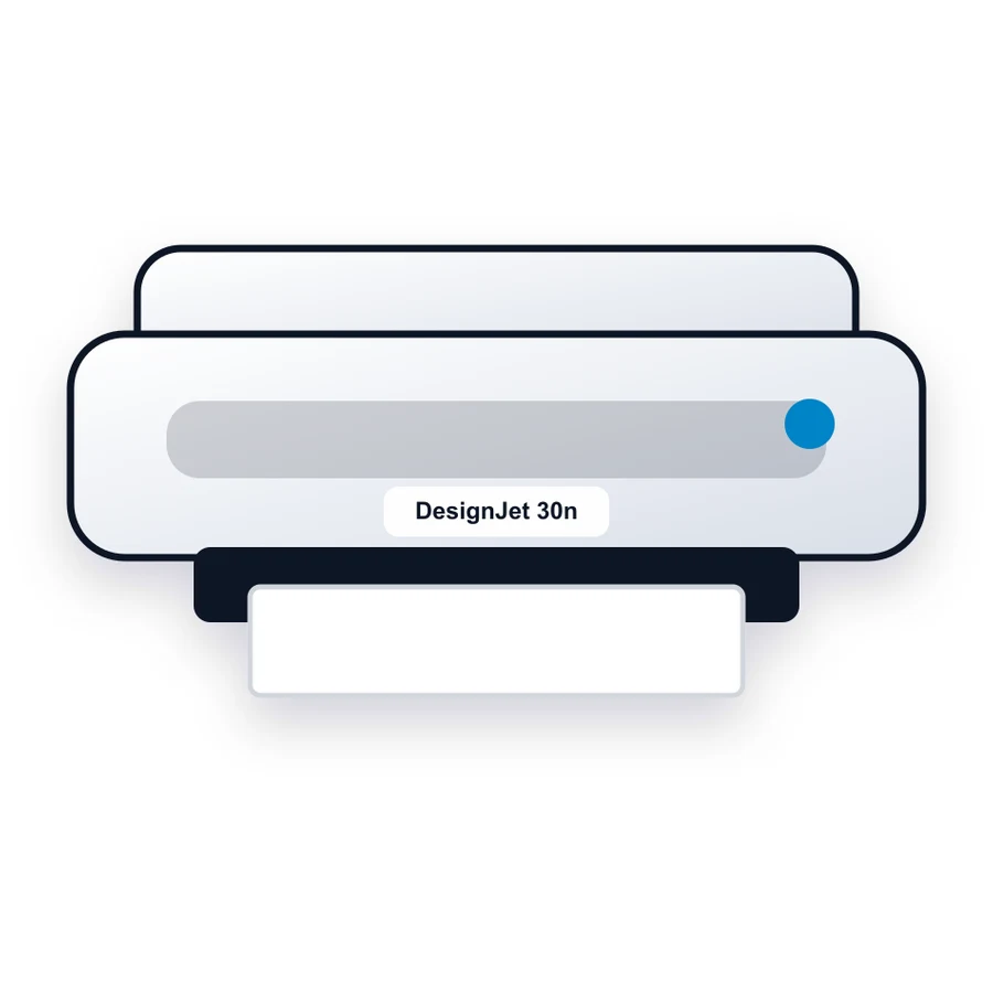 HP DesignJet 30n printer illustration