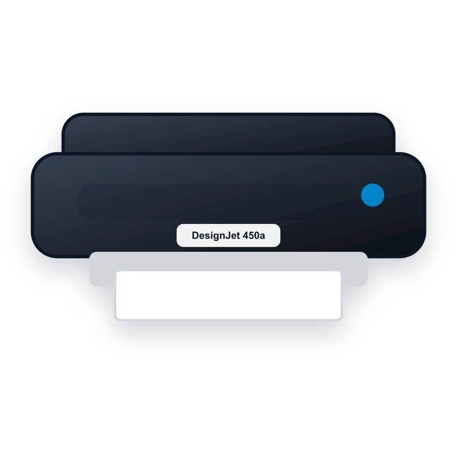 HP DesignJet 450a printer illustration