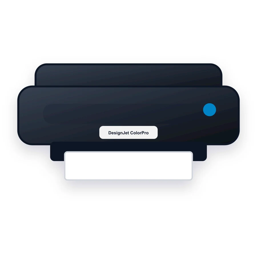 HP DesignJet ColorPro CAD printer illustration