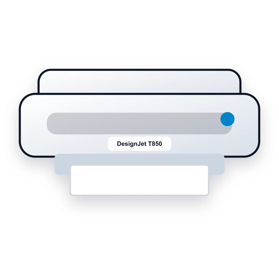 HP DesignJet T850 printer illustration