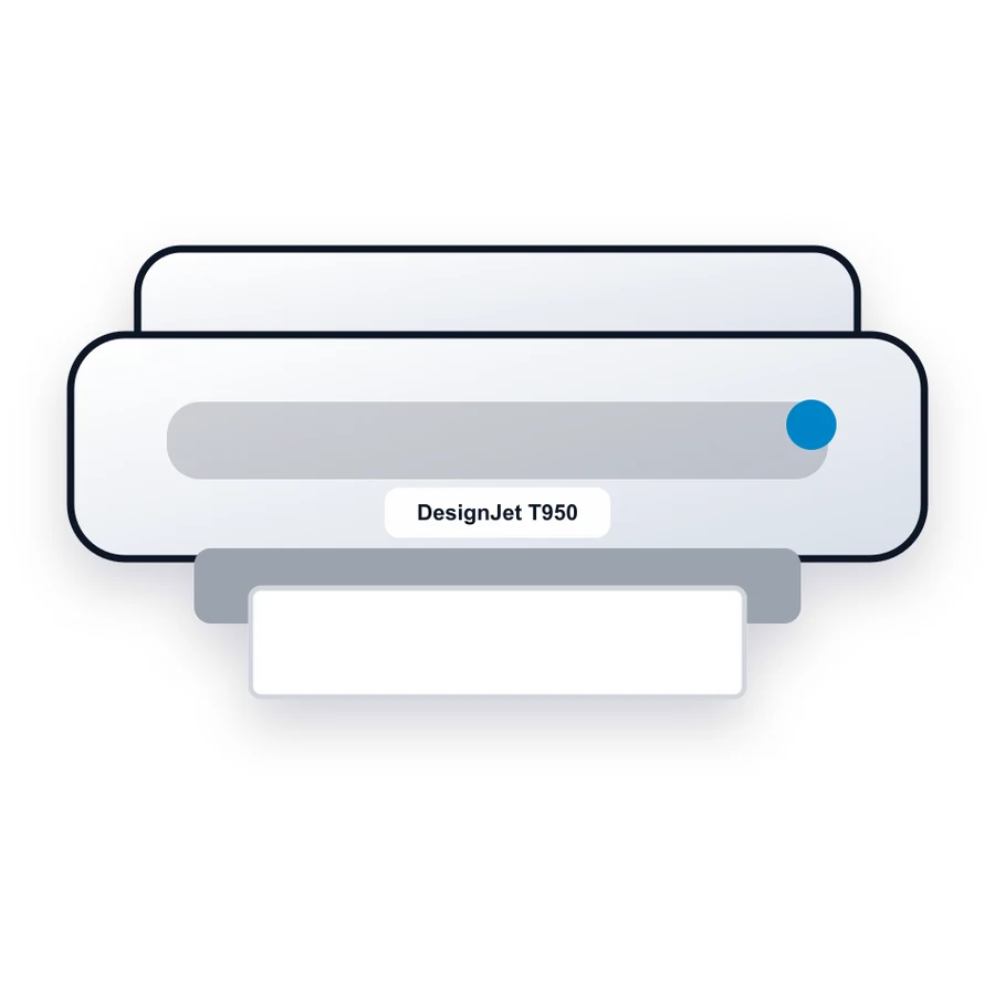 HP DesignJet T950 printer illustration