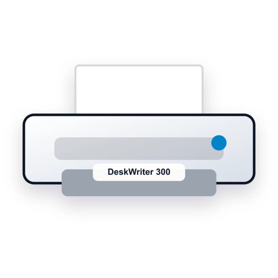 HP DeskWriter 300 printer illustration