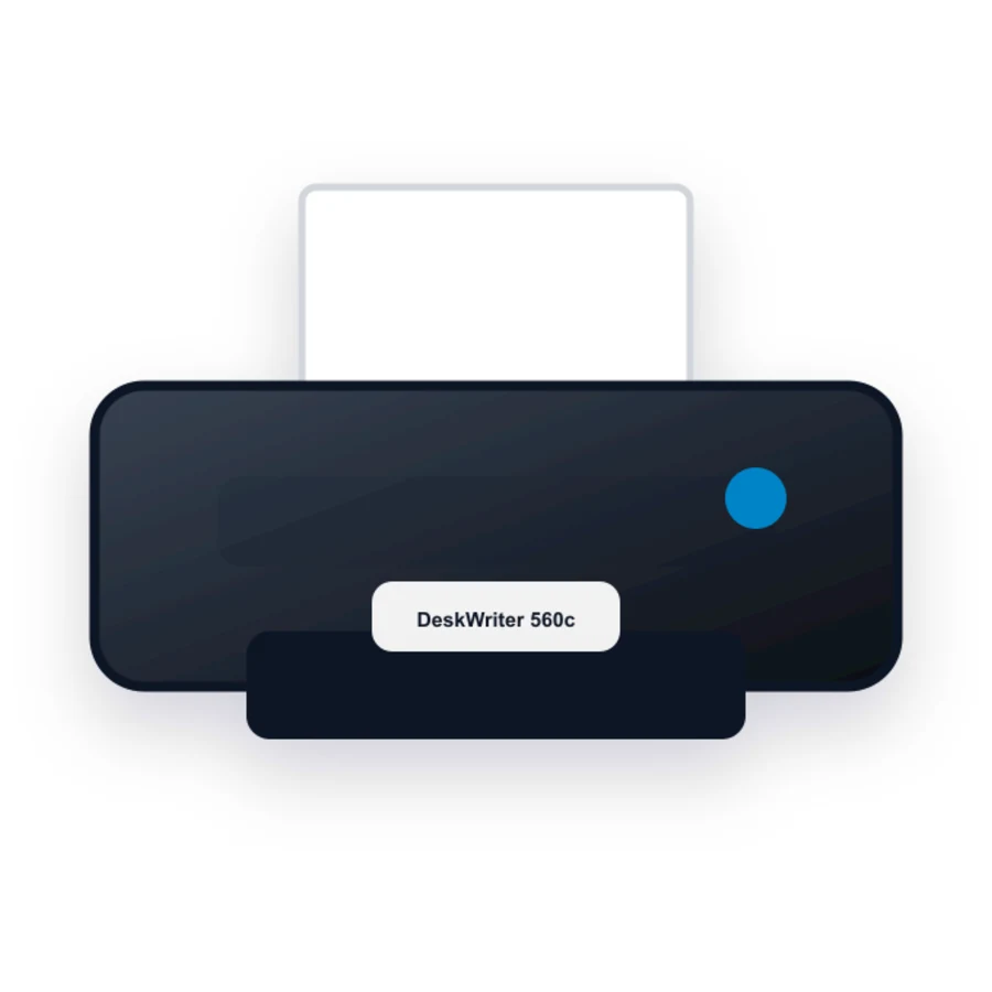 HP DeskWriter 560c printer illustration
