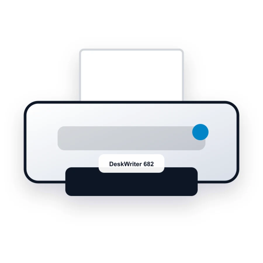 HP DeskWriter 682 printer illustration