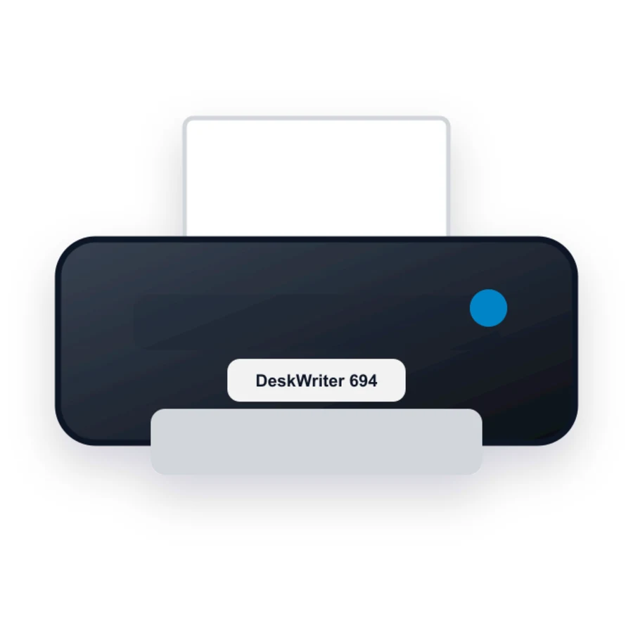 HP DeskWriter 694 printer illustration