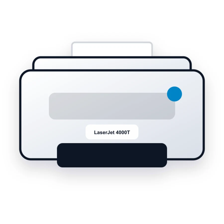 HP LaserJet 4000T printer illustration