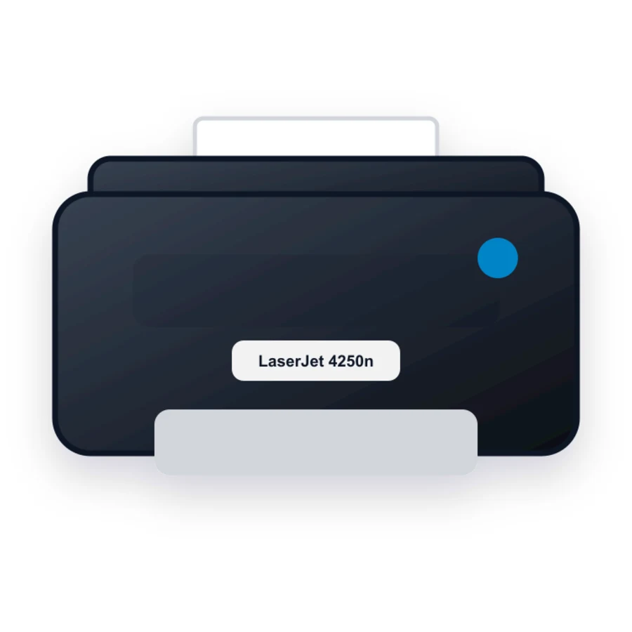 HP LaserJet 4250n printer illustration