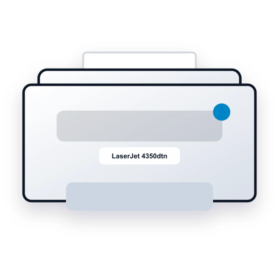 HP LaserJet 4350dtn printer illustration
