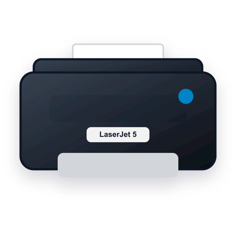 HP LaserJet 5 printer illustration