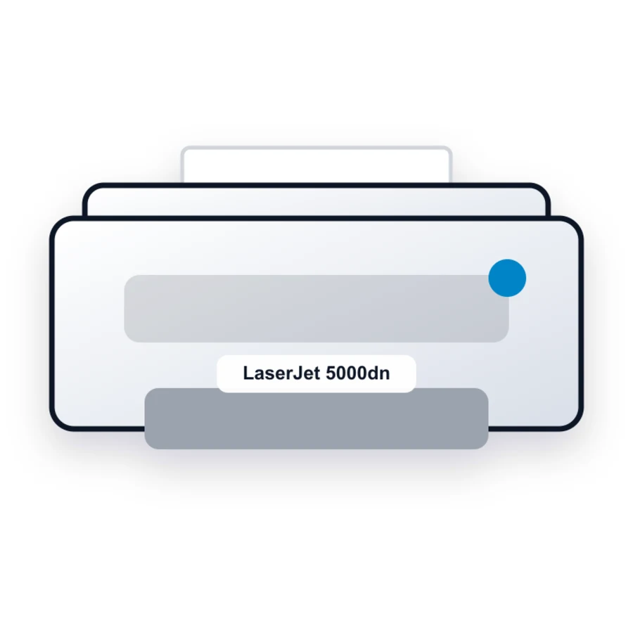 HP LaserJet 5000dn printer illustration
