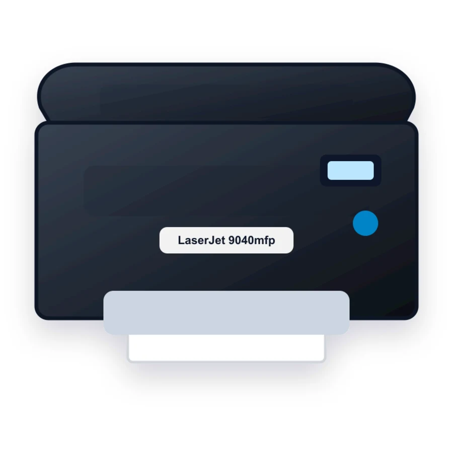 HP LaserJet 9040mfp printer illustration