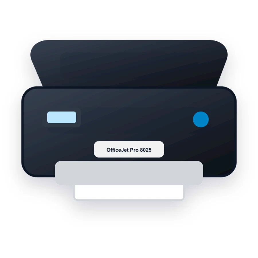 HP OfficeJet Pro 8025 printer illustration
