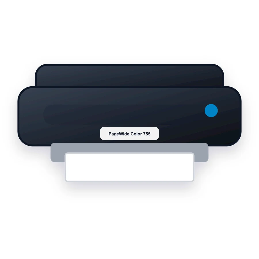 HP PageWide Color 755dn printer illustration