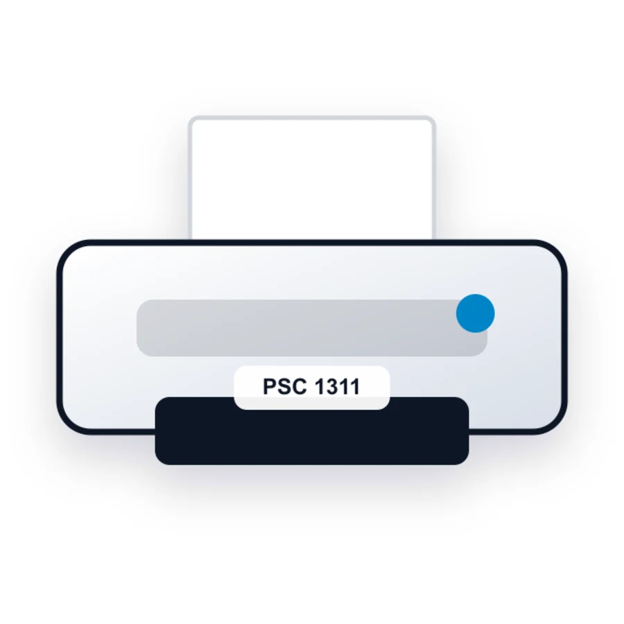 HP PSC 1311 printer illustration