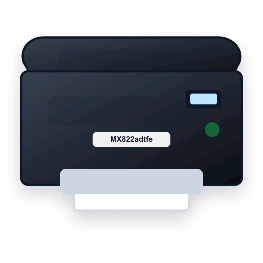 Lexmark MX822adtfe printer illustration