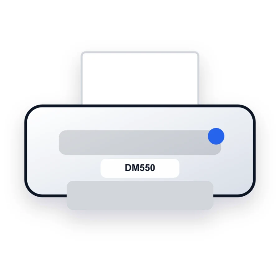Pitney Bowes DM550 printer illustration