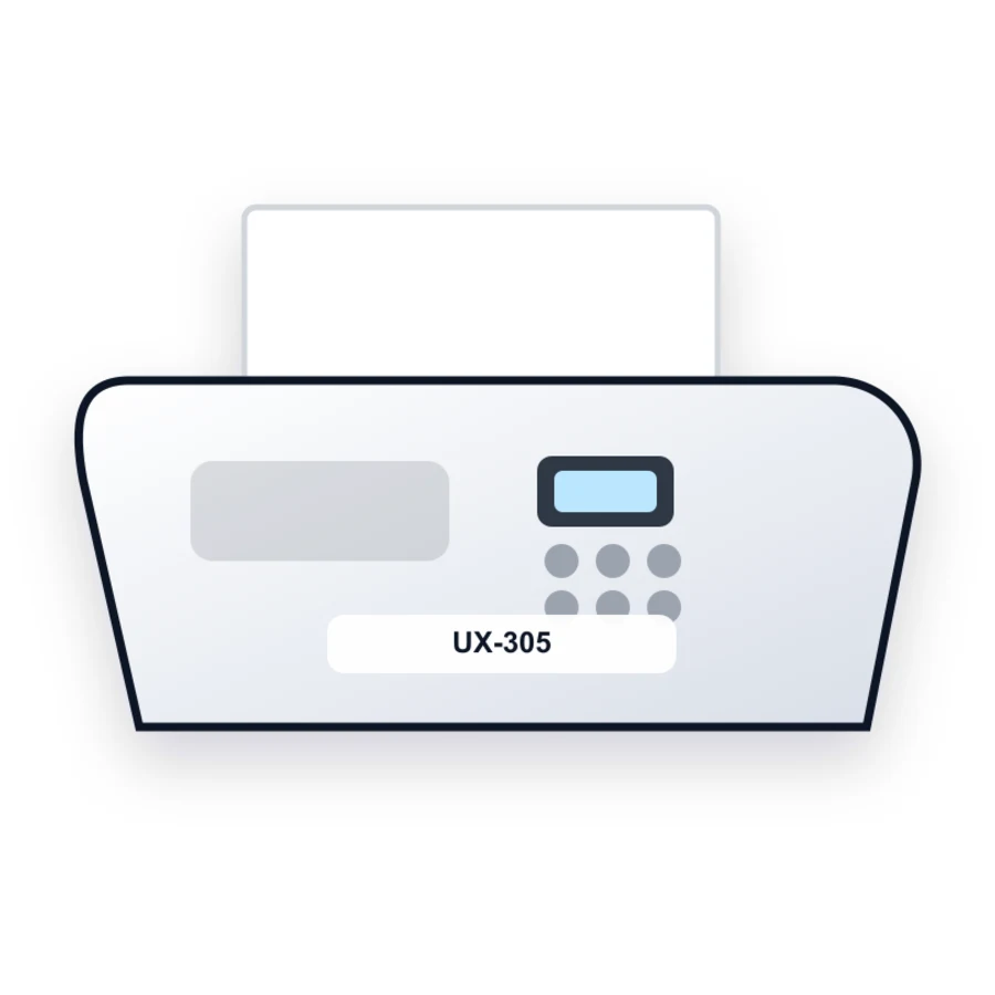 Sharp UX-305 printer illustration