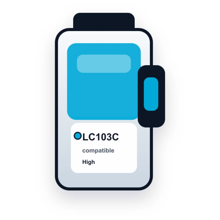 Brother LC103C Cyan compatible ink