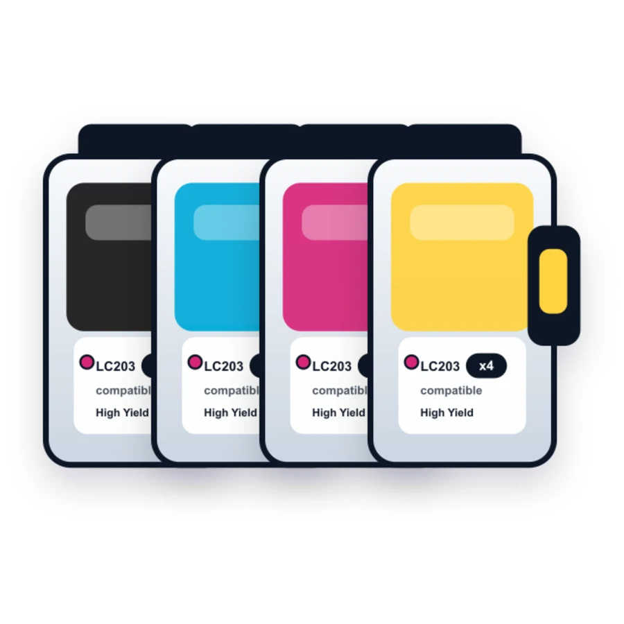Brother LC203 4 Combo compatible ink
