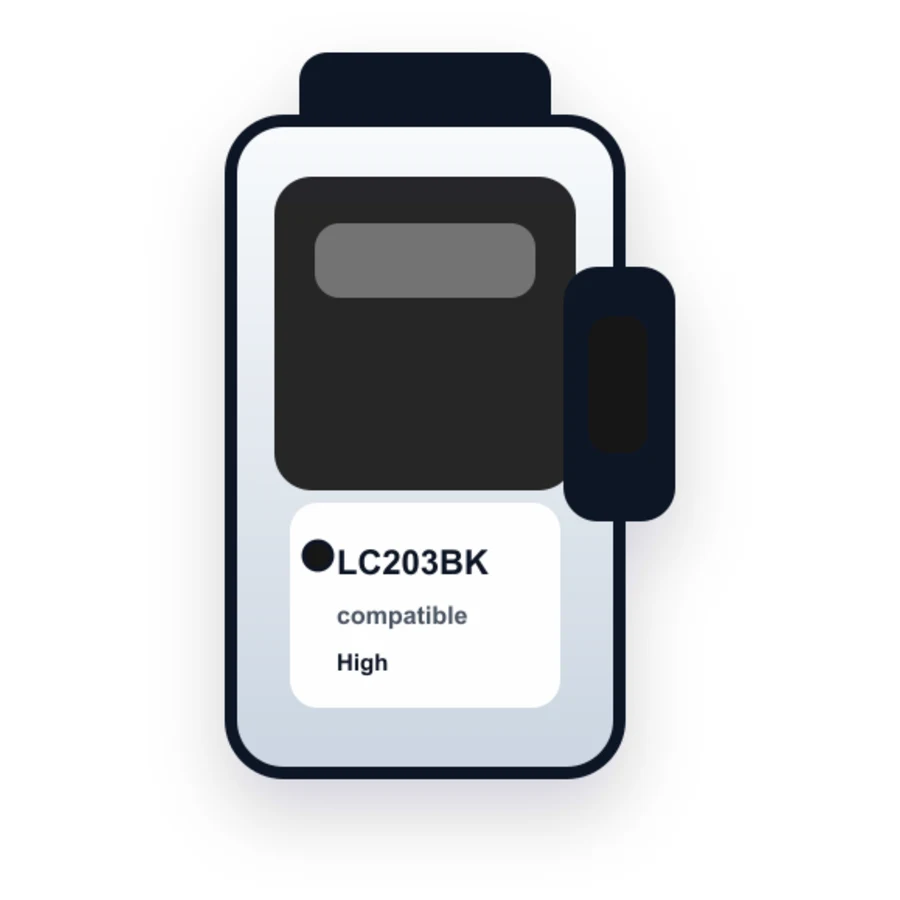 Brother LC203BK Black compatible ink