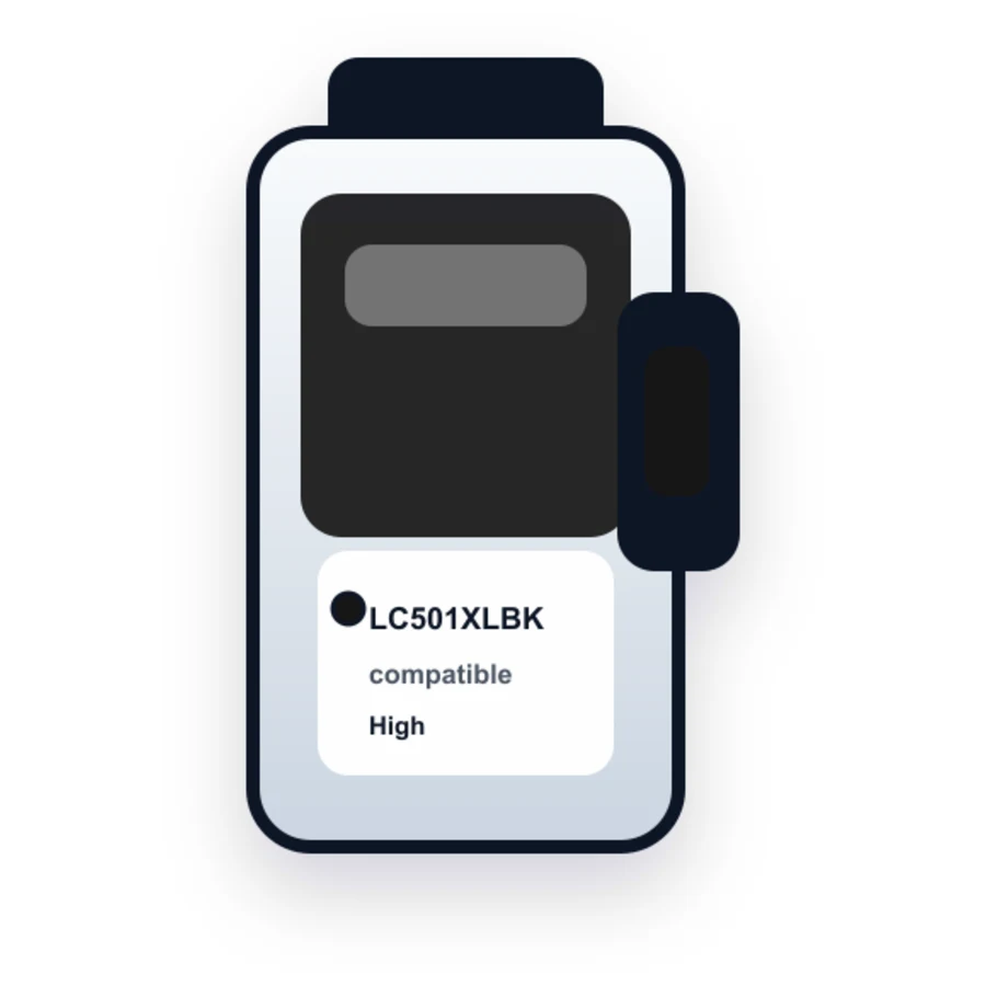 Brother LC501XLBK Black compatible ink