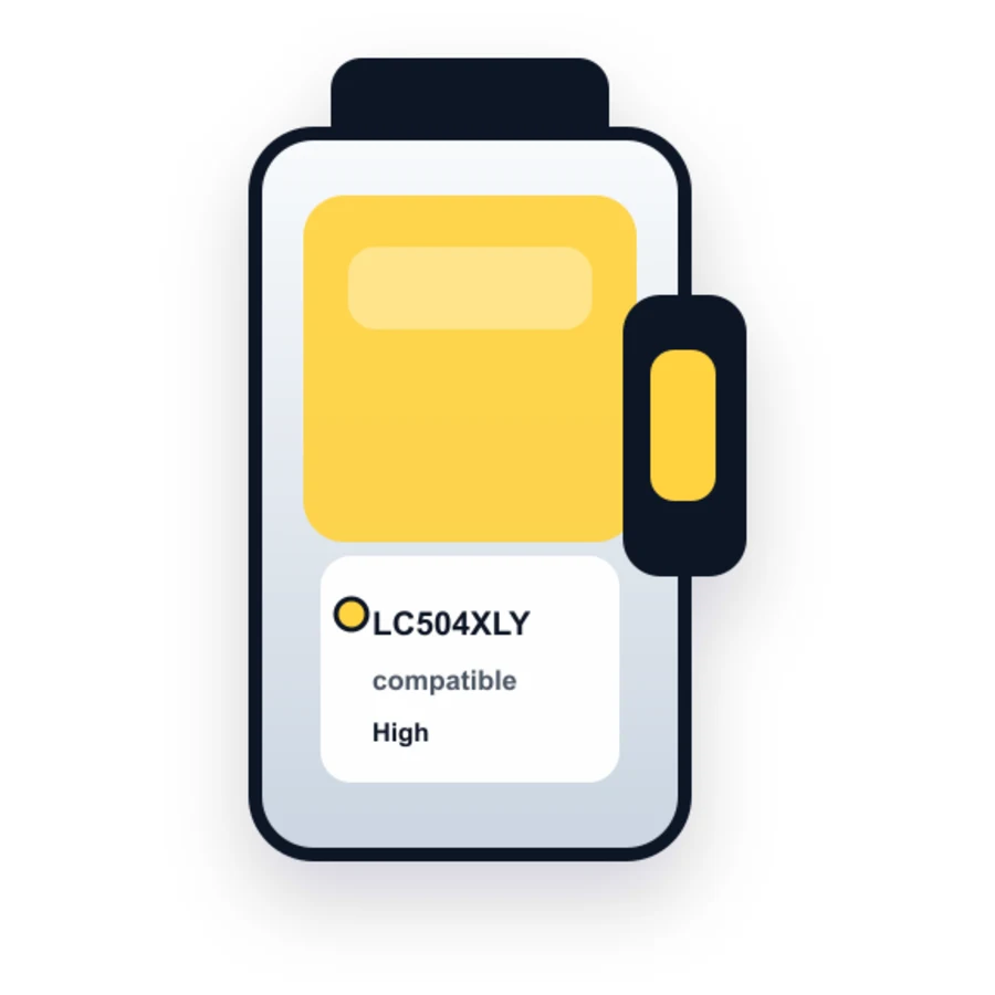 Brother LC504XLY Yellow compatible ink