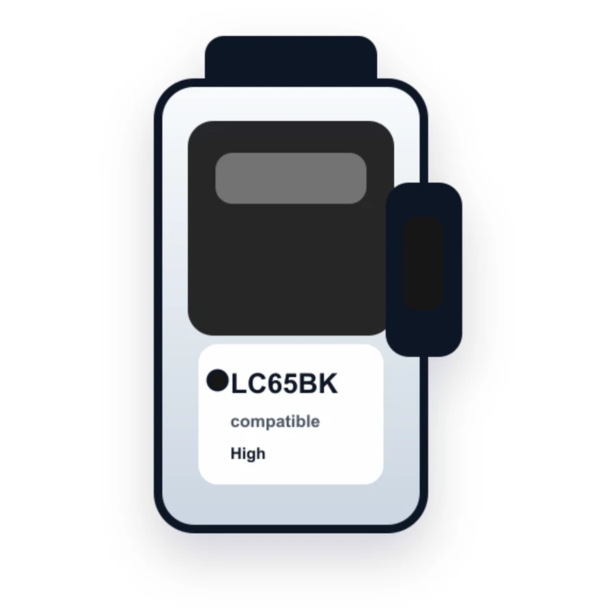 Brother LC65BK Black compatible ink