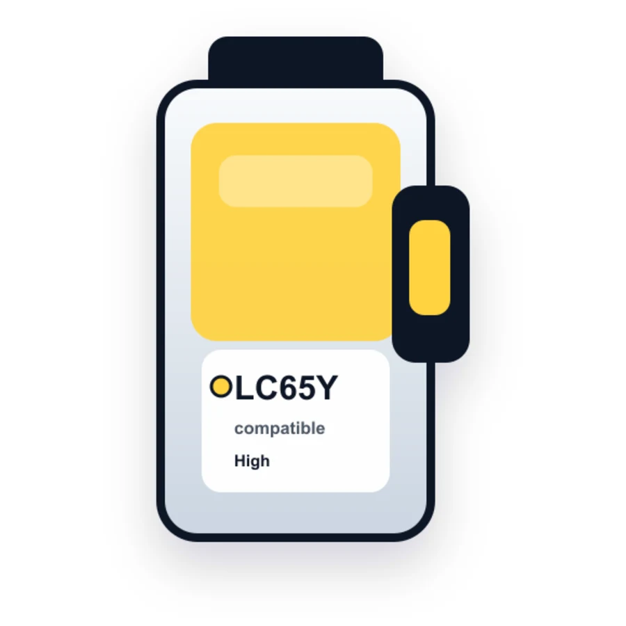 Brother LC65Y Yellow compatible ink