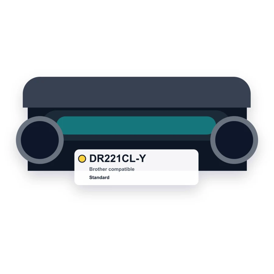 Brother DR221CL Drum Unit Yellow compatible toner