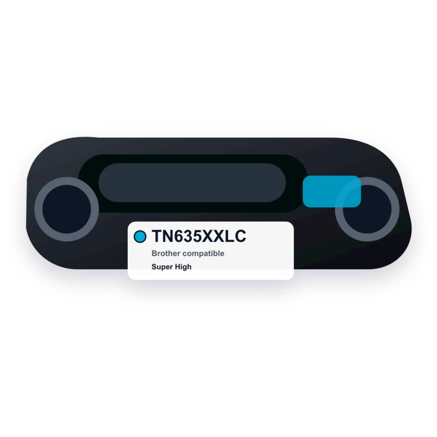 Brother TN635XXLC Cyan compatible toner