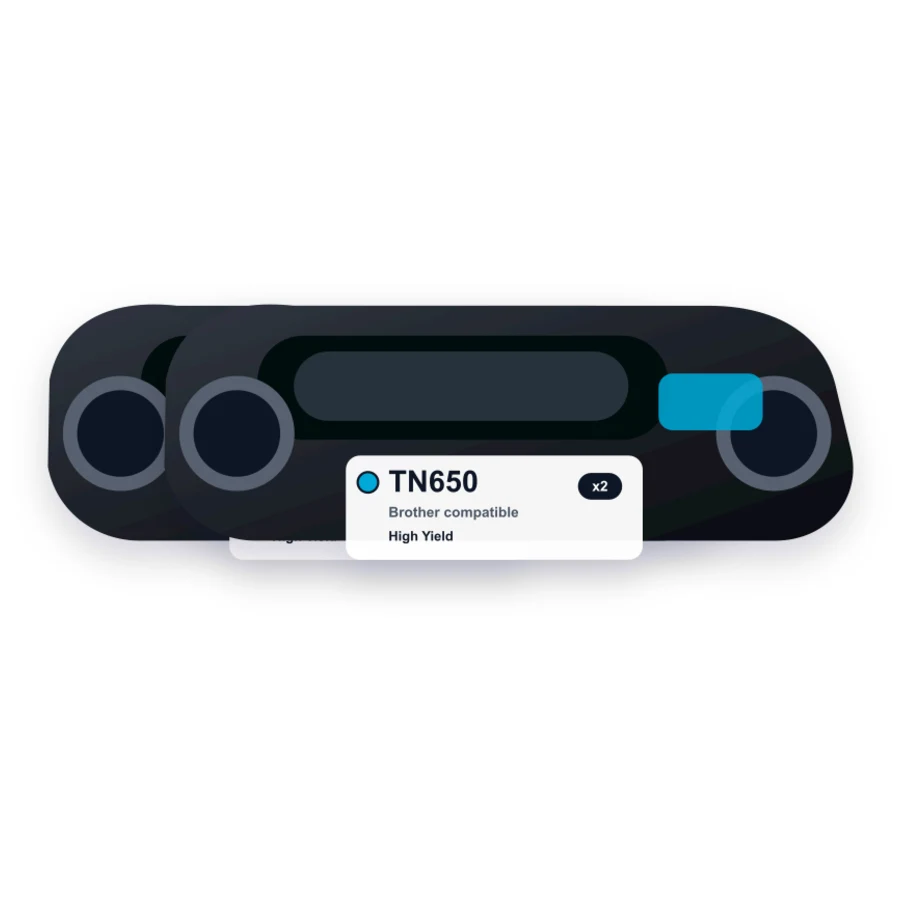 Brother 650 Black Toner Cartridges 2-Pack - TN650 - High Yield compatible toner