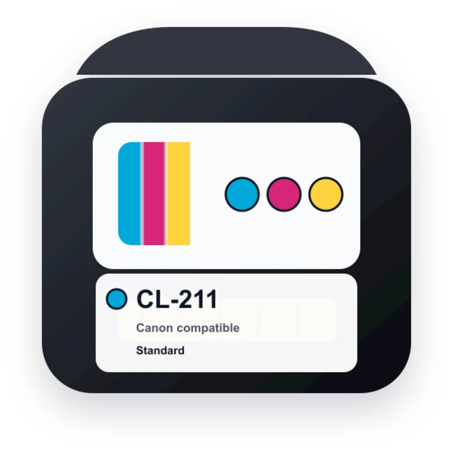 Replacement Canon CL-211 Ink Cartridge - Canon 211 - Color compatible ink