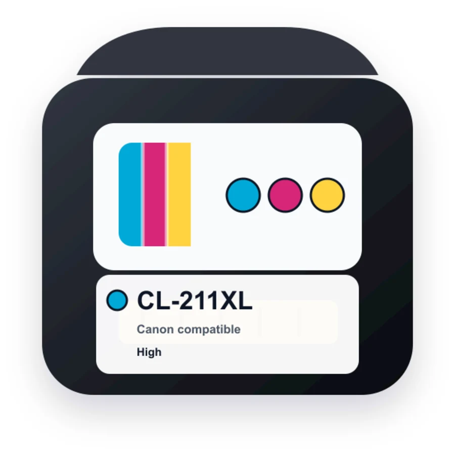 Replacement Canon 211XL Ink Cartridge - CL-211XL Color - High Yield compatible ink