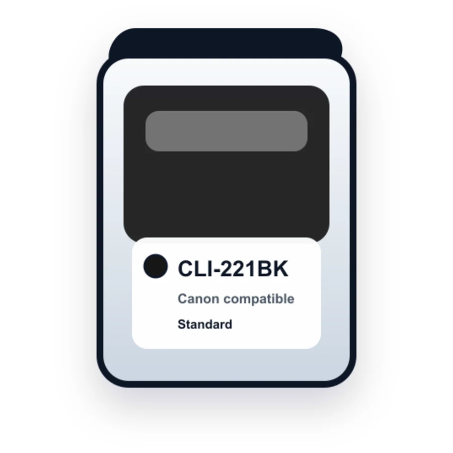 Canon CLI 221 CLI 221BK Black compatible ink