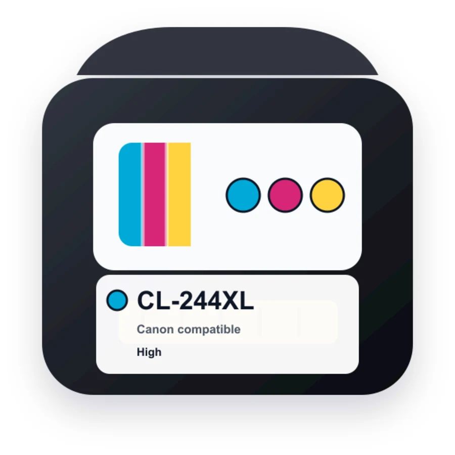 Replacement Canon 244 XL Ink Cartridge - CL-244XL Tri-color - High Yield compatible ink