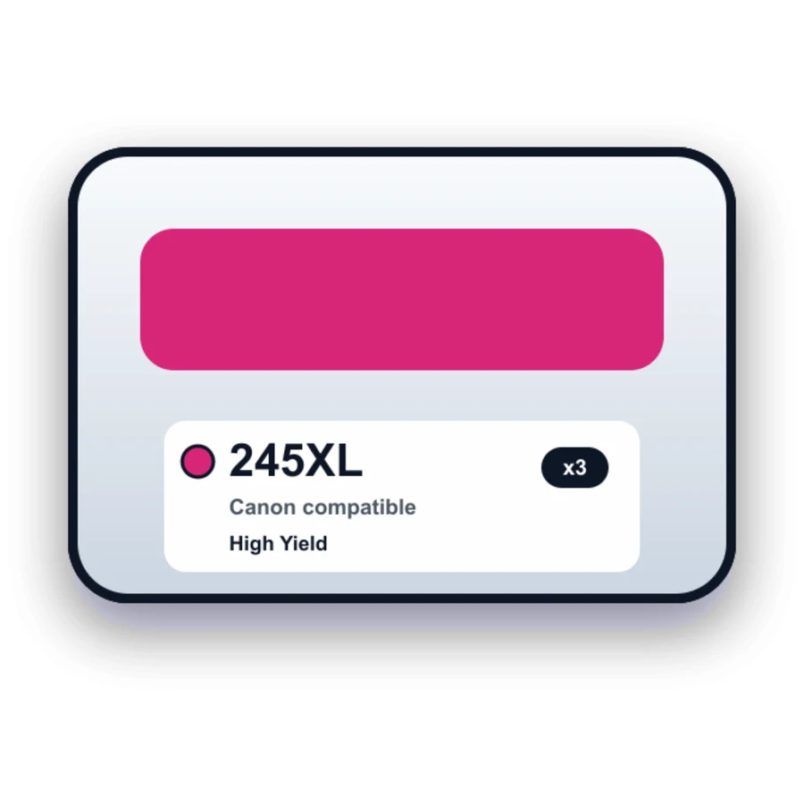 Replacement Canon Printer Ink 245XL 246XL Cartridges 3-Pack - High Yield: 2 PG-245XL Black, 1 CL-246XL Color compatible ink