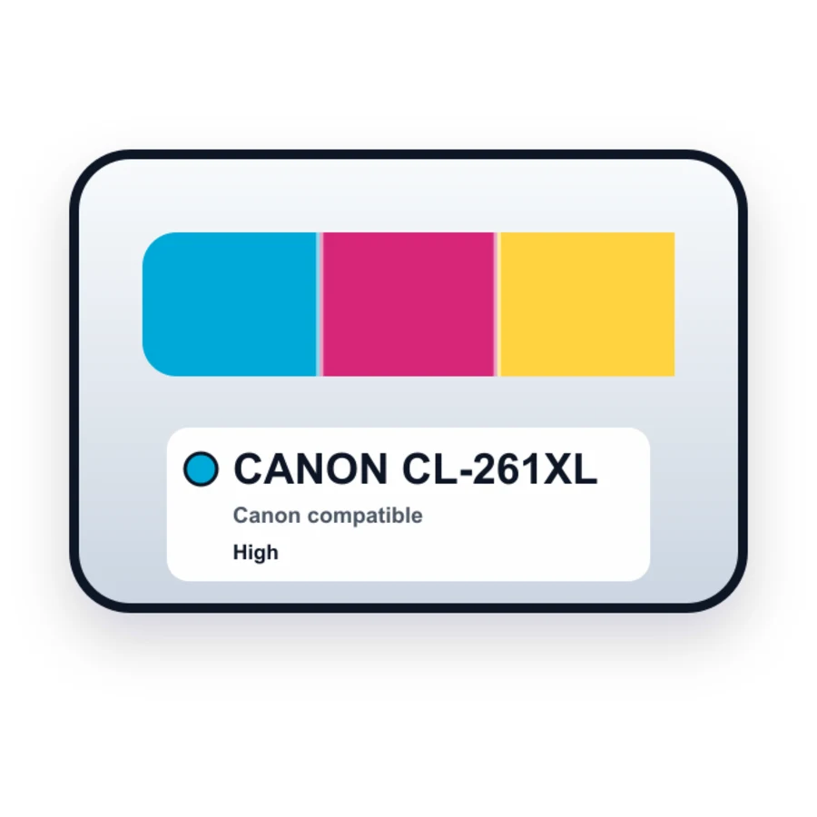 Replacement Canon CL-261XL Color Ink Cartridge - 3724C001 - High Yield compatible ink