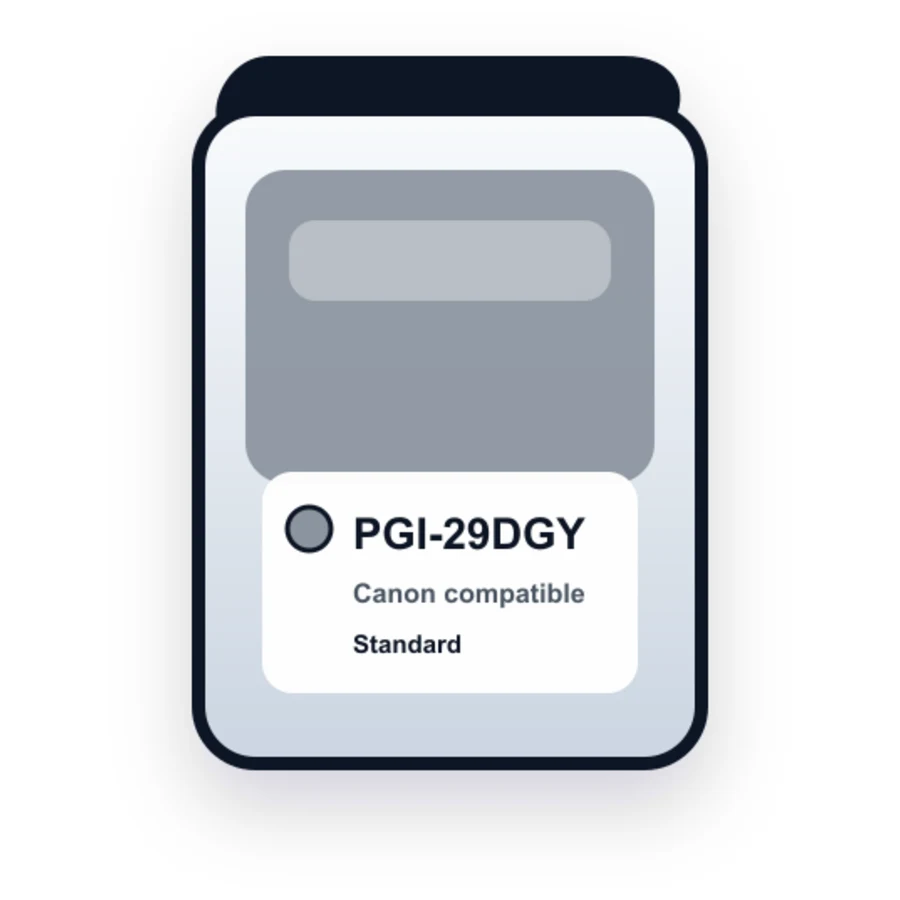 Canon PGI 29 PGI 29DGY Dark Gray compatible ink
