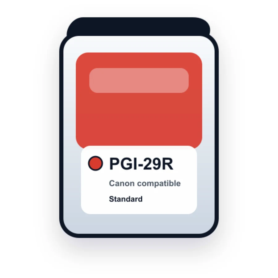 Canon PGI 29 PGI 29R Red compatible ink