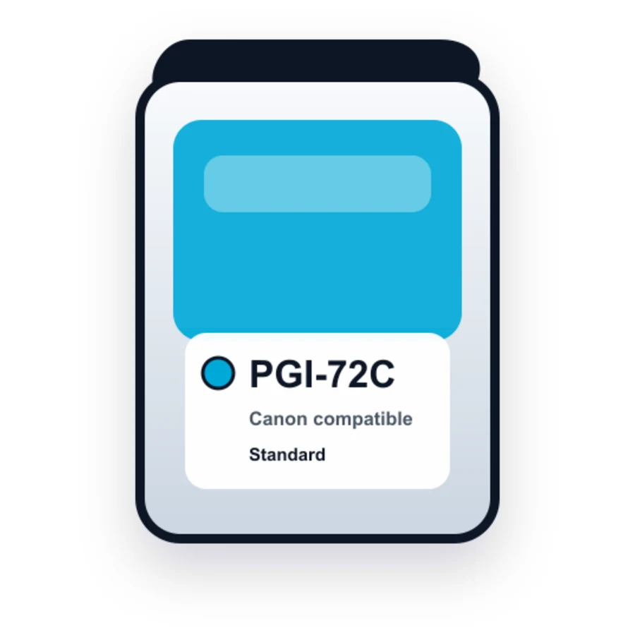 Canon PGI 72 PGI 72C Cyan compatible ink
