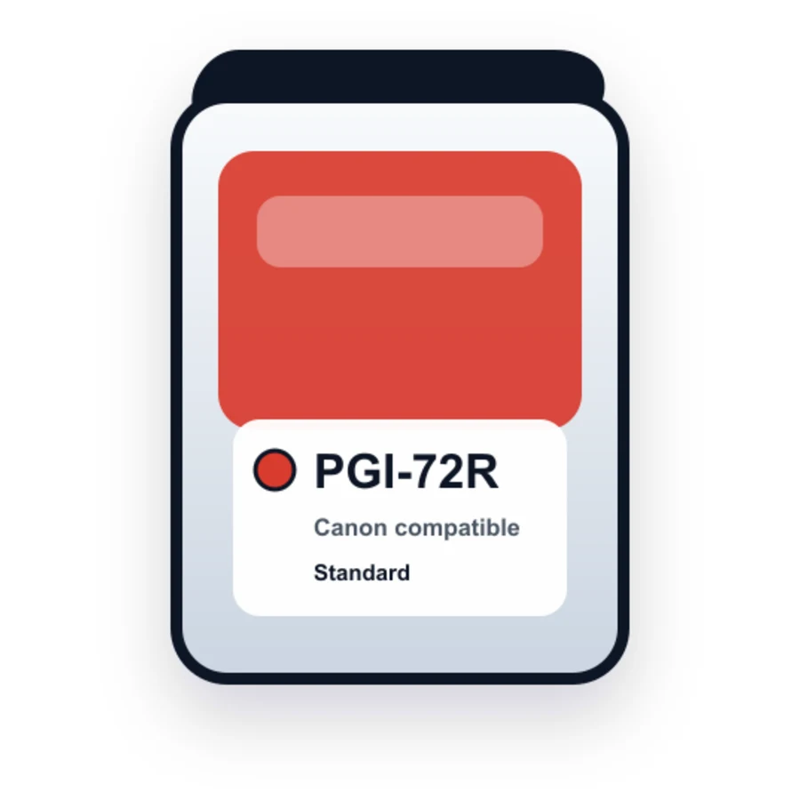 Canon PGI 72 PGI 72R Red compatible ink