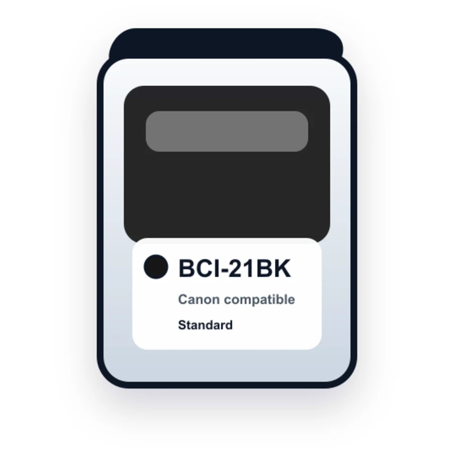 Canon BCI-21BK Compatible Black Inkjet Cartridge for Canon BJC-400j/Fax B740/Multipass C20 Printers compatible ink
