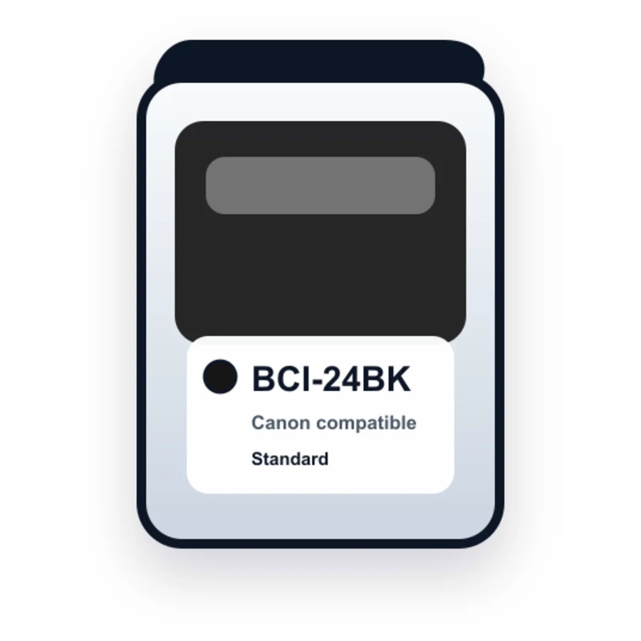 Canon BCI-24BK (BCI 24) Compatible Black InkJet Cartridge for Canon S200/S300 compatible ink