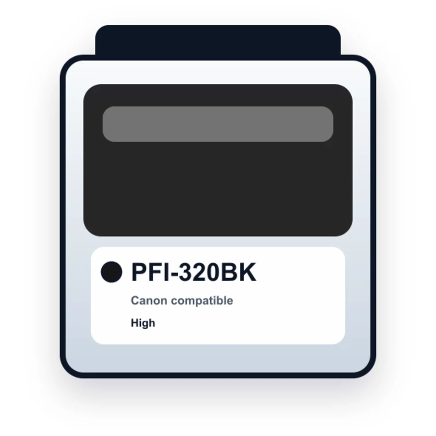Canon Pfi 320BK Black compatible ink
