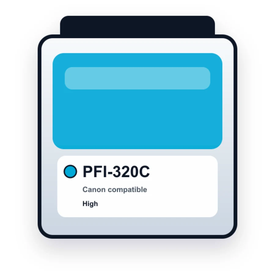 Canon Pfi 320C Cyan compatible ink