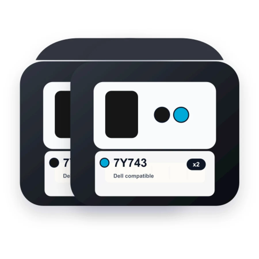 Dell 7Y743 7Y745 2 Combo compatible ink