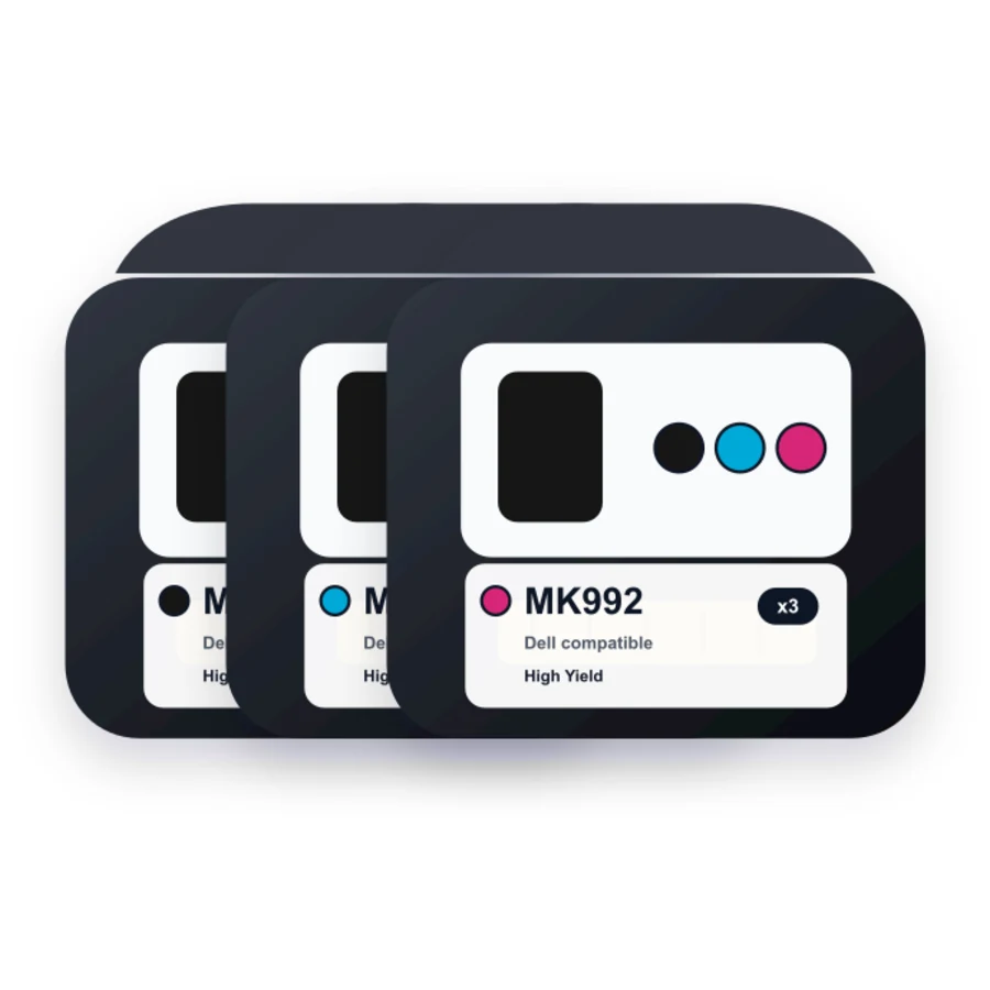 Dell MK992 MK993 3 Combo compatible ink